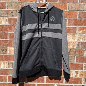 Hurley Hoodie Jacket Nike Therma-fit Gray Size Medium Pockets Full Zipper